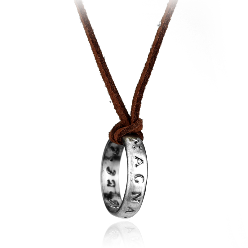 Vintage Fashion Jewelry - Gra Anime Skórzany Łańcuszek Pierścień Naszyjnik