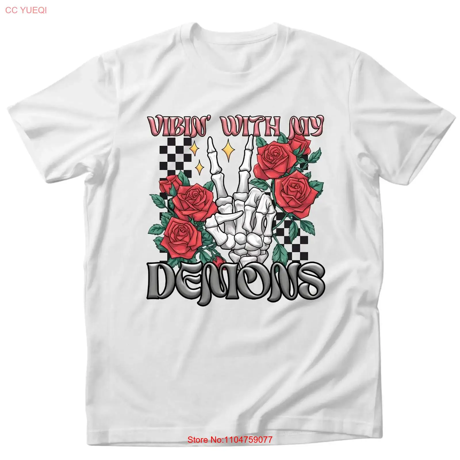 Vintage Vibes Fashion - Koszulka Vibing with my demons, nowatorska,