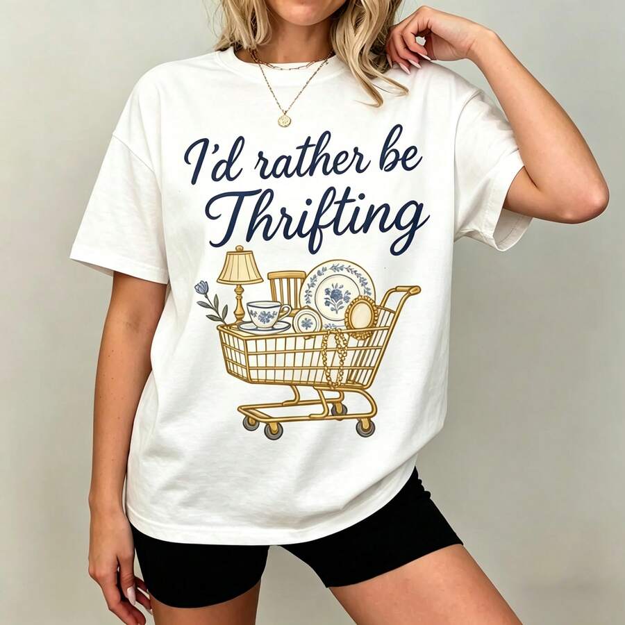 Thrift Vintage Fashion Usa - [Koszulka Graficzna] 100% Bawełna, Koszulka z