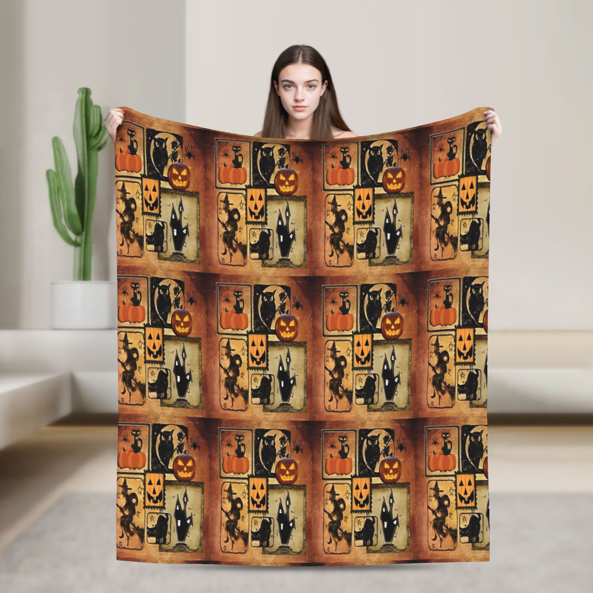 Vintage Fashion Collage - Koc w stylu vintage z motywem