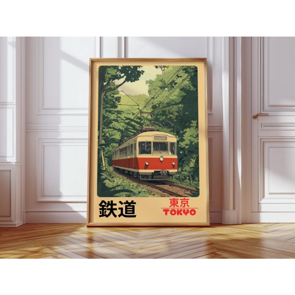 Vintage Fashion Japan - 1 szt. Bezramowy Retro Plakat z
