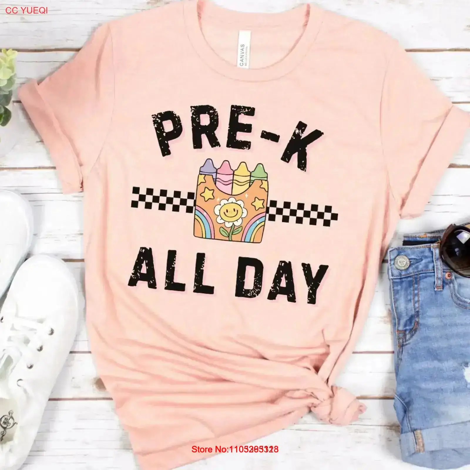 Vintage Vibes Fashion - Koszulka Teacher Vibes Pre K Education