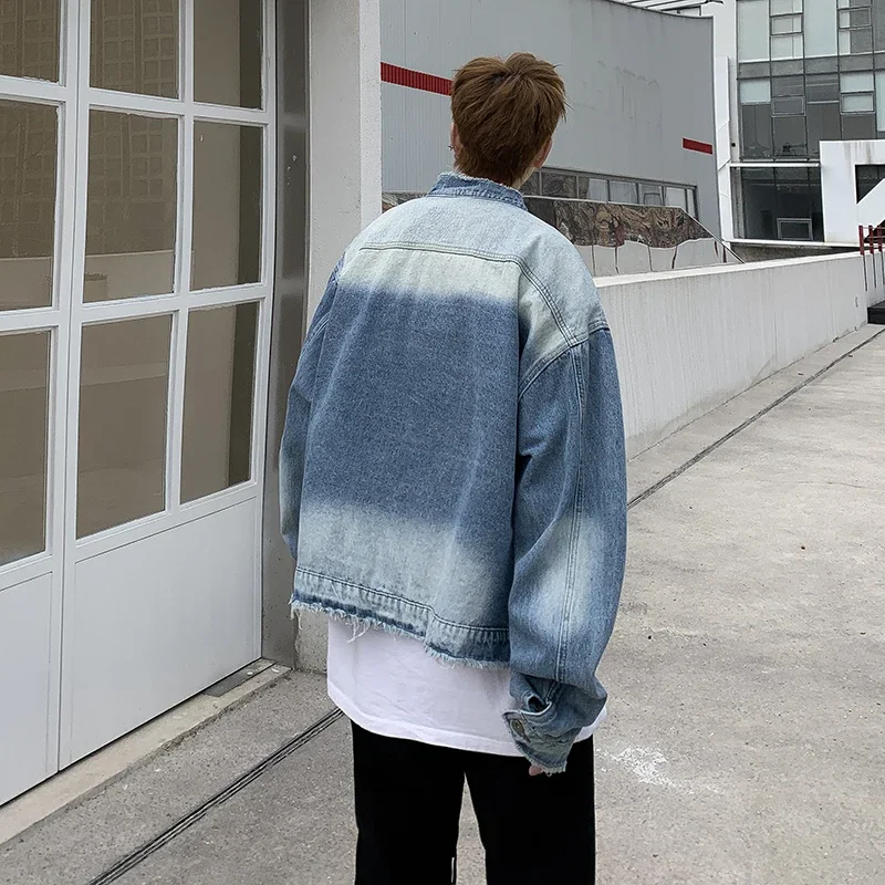 Męska kurtka dżinsowa w stylu  – Patchwork Jean Jacket recenzja i cena