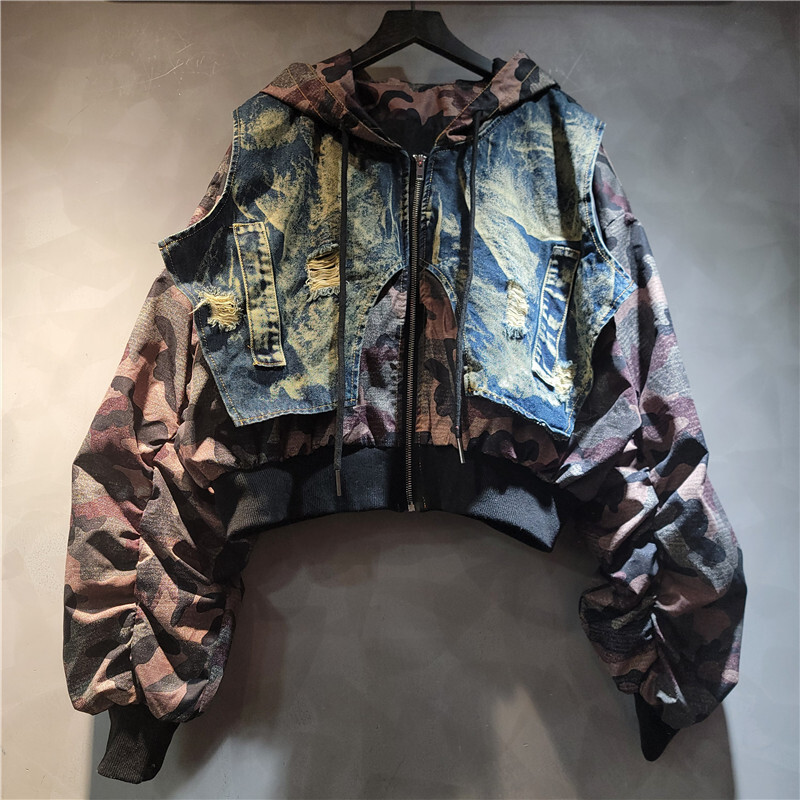 Modna damska kurtka dżinsowa z – Patchwork Jean Jacket recenzja i cena