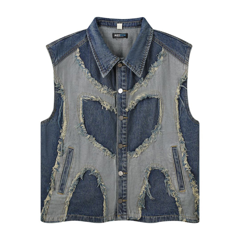 Europejska i amerykańska męska – Patchwork Jean Jacket recenzja i cena