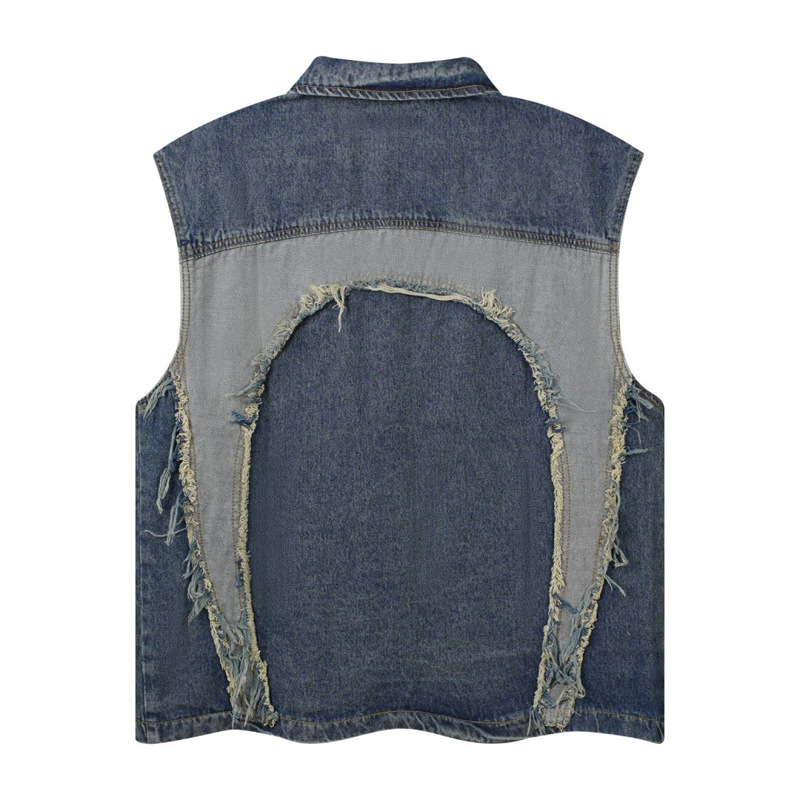 Europejska i amerykańska męska – Patchwork Jean Jacket recenzja i cena
