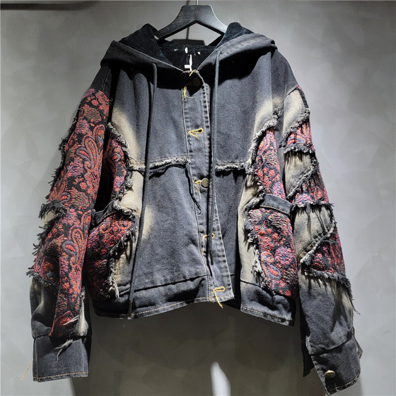Kurtka jeansowa damska WTHT z  – Patchwork Jean Jacket recenzja i cena