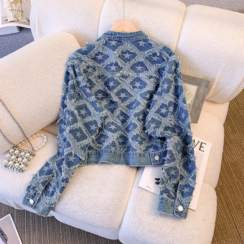 Kurtka damska jeansowa z okrąg – Patchwork Jean Jacket recenzja i cena