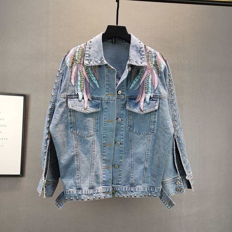 2024 New AutumnFashion nit dam – Patchwork Jean Jacket recenzja i cena