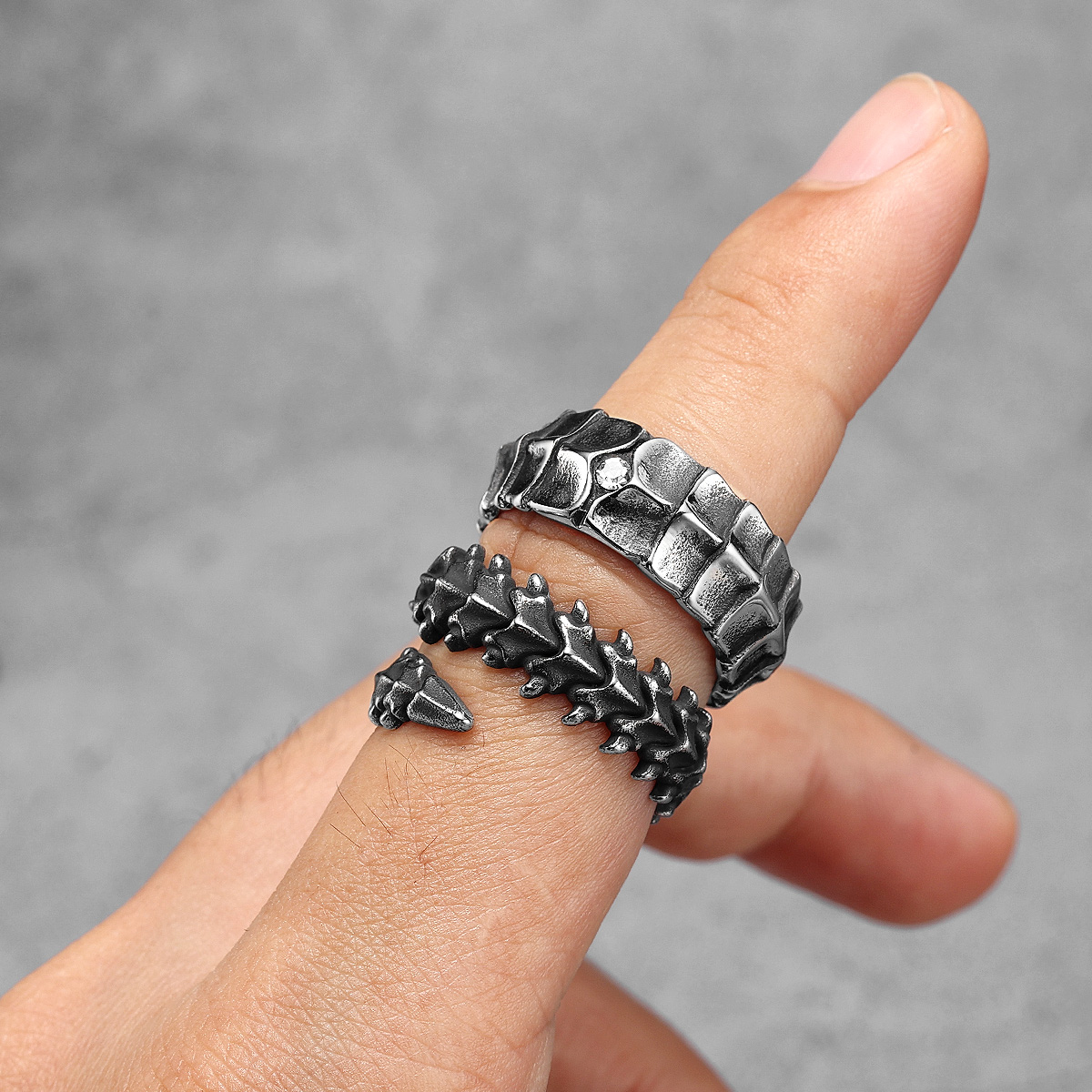Eivil Dragon Spine Men Rings S – Vintage Fashion Stuff recenzja i cena