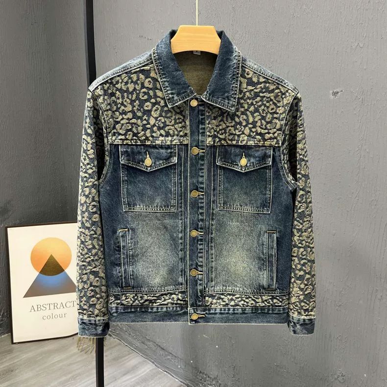 Nowa męska modna kurtka jeanso – Patchwork Jean Jacket recenzja i cena