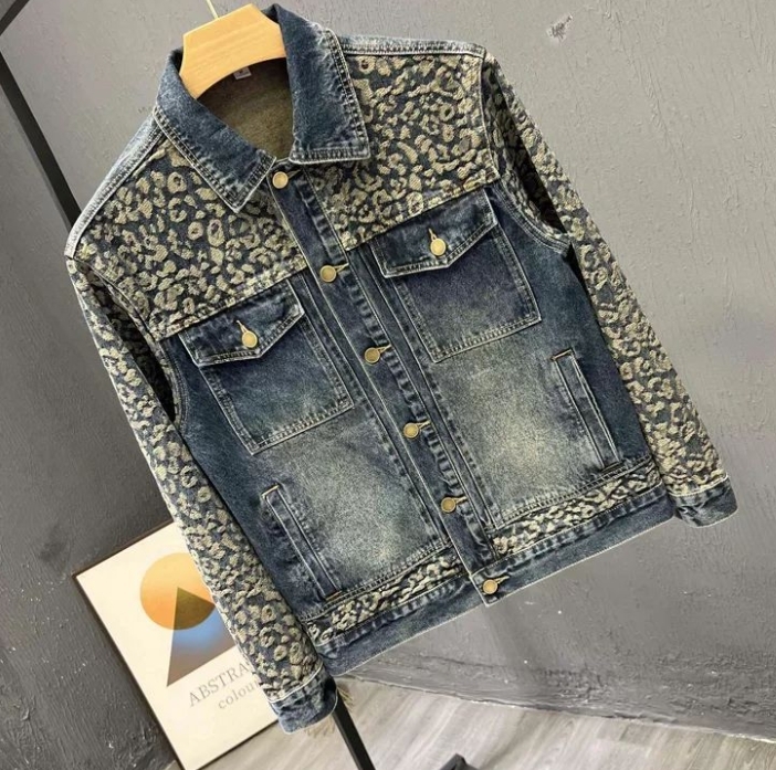 Nowa męska modna kurtka jeanso – Patchwork Jean Jacket recenzja i cena
