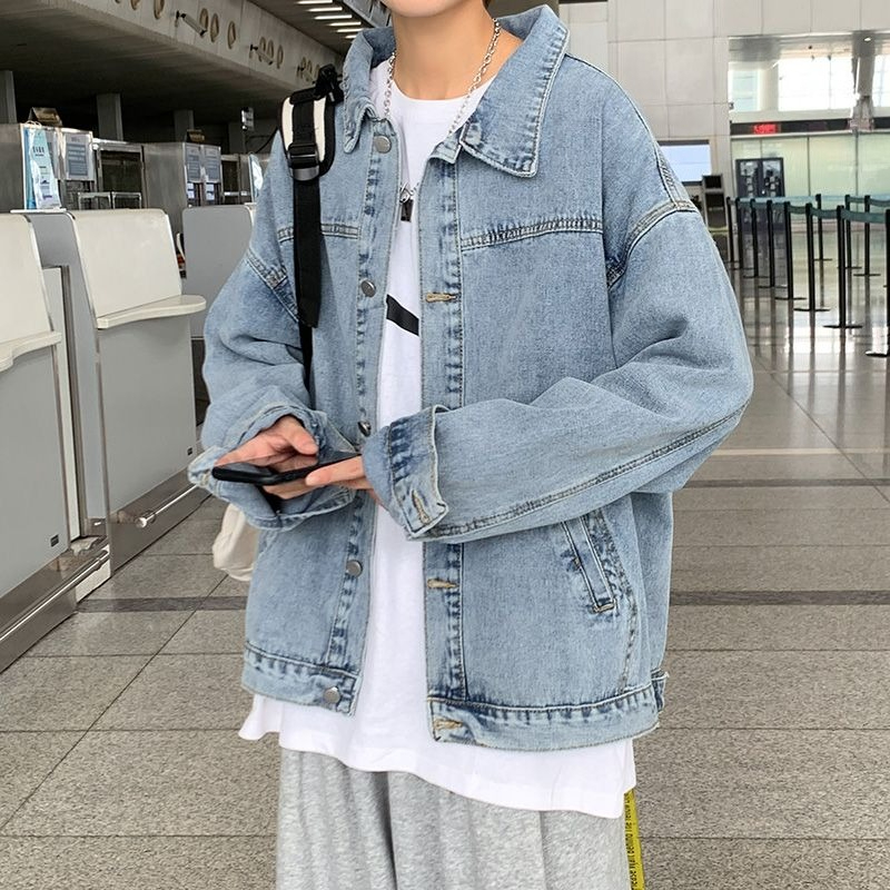 Zimowe kurtki jeansowe męskie  – Patchwork Jean Jacket recenzja i cena