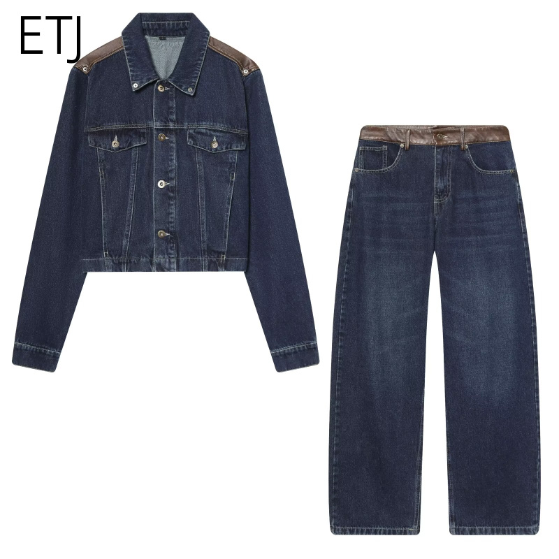 Damski zestaw dżinsowy ETJ: ku – Patchwork Jean Jacket recenzja i cena
