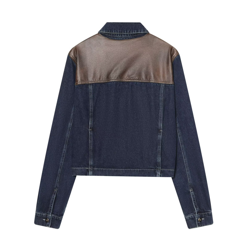 Damski zestaw dżinsowy ETJ: ku – Patchwork Jean Jacket recenzja i cena