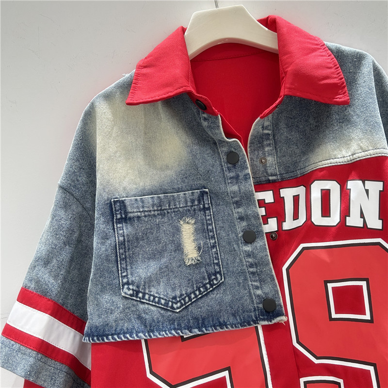 Damska kurtka koszulowa w styl – Patchwork Jean Jacket recenzja i cena