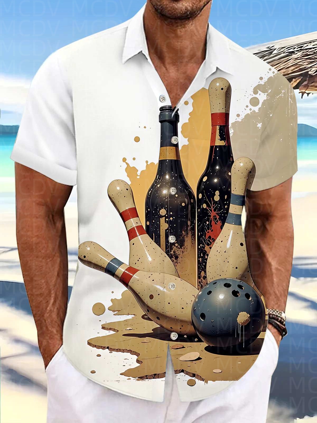 Męska koszula hawajska z wzore – Bowling Shirt Camp recenzja i cena
