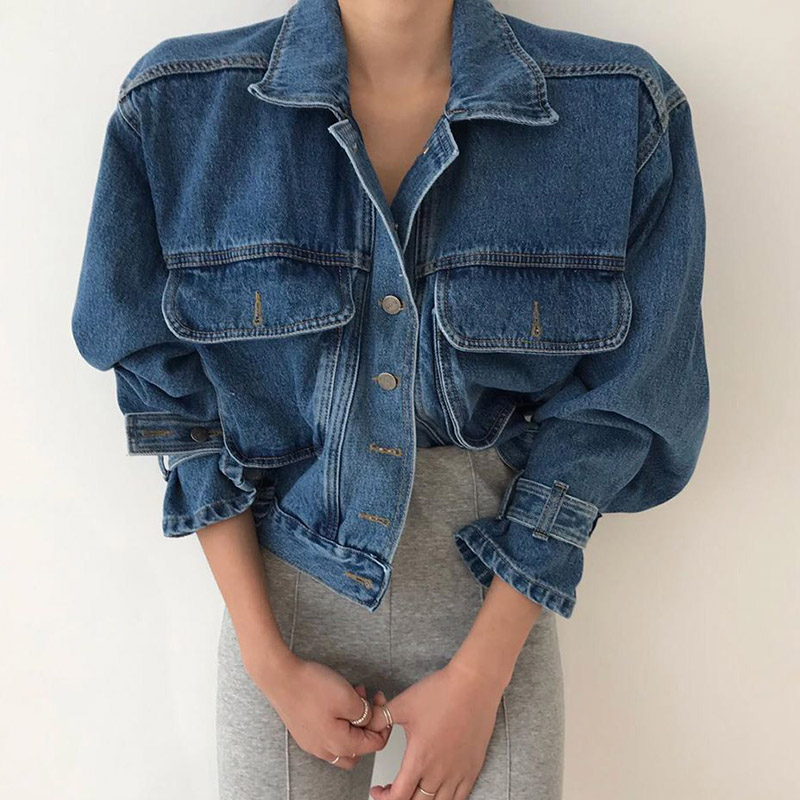 Krótka kurtka jeansowa damska  – Patchwork Jean Jacket recenzja i cena